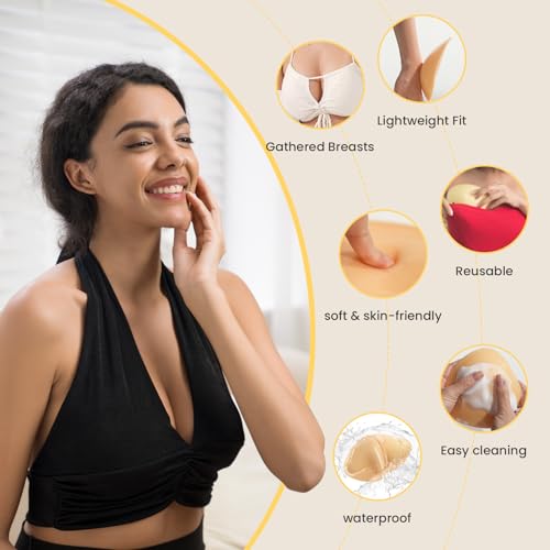 Double Sided Sticky Bra Inserts Reusable Push Up Lift Self Adhesive Bra Pads for Bikini Swimsuit Sports Strapless Bra4