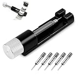 Oblivix Herramienta profesional para reloj de pulsera, herramienta de cambio de correa con 5 pasadores adicionales, herramienta de barra de resorte, herramienta de eslabones de reloj para ajustar y