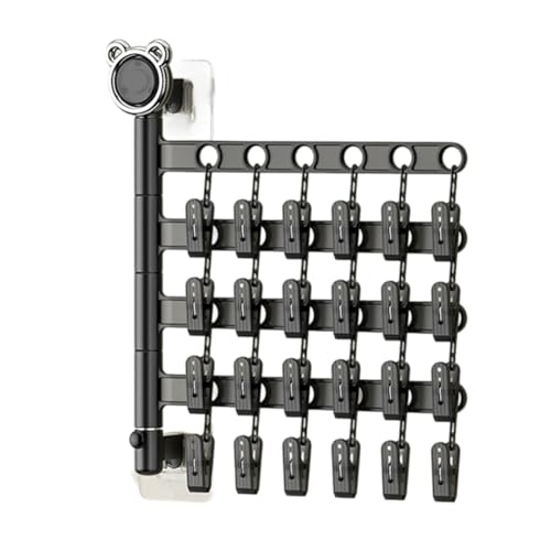 Nemeae - Tendedero de secado, multifuncional, calcetines para ropa interior, almacenamiento de ropa, multi-Clips, pared, artefacto, balcón, soporte plegable B