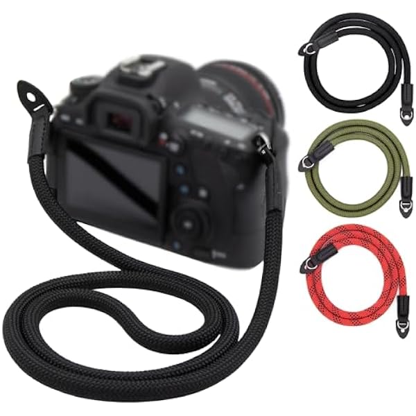 Lens-Aid pasek do aparatu – lina 100 cm na szyję i ramię – kompatybilny z lustrzankami, bezlusterkowcami, aparatami retro i analogowymi (czarny)