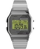 Timex T80 34mm Watch – Silver-Tone with Stainless Steel Expansion Band