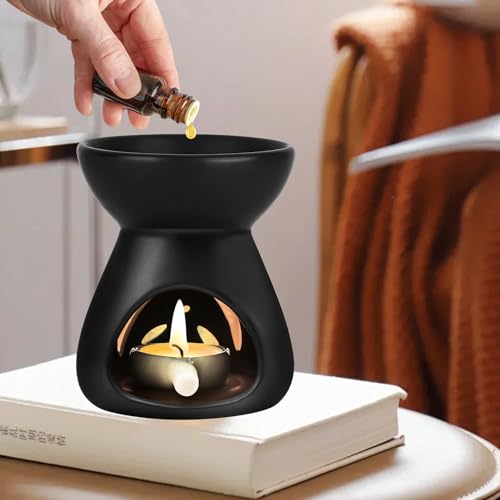 2pcs quemador de vela de cerámica, quemadores de aceite esencial, quemador de aceite con cuchara de vela, lámpara de perfume lámpara aromática difusor de aroma para dormitorio, oficina, hogar - imagen 6