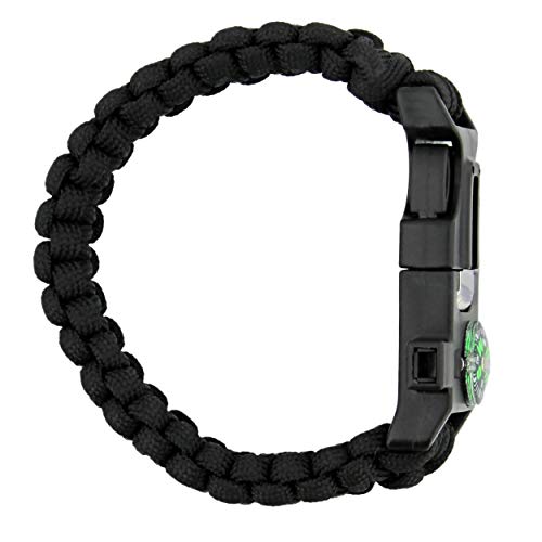 Sds Survival Paracord Bracelet - Black Emergency Whistle Hiking Compass Camping Fire Starter Kit Tactical Bracelet #TOP1