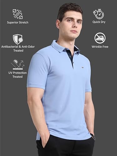 Image of STELLERS Men's Premium Polo T-Shirt Wrinkle Free Quick Dry Soft and Feather Touch Feel Regular Fit