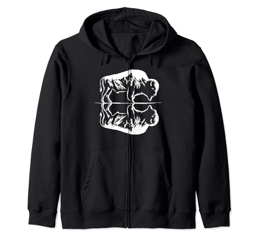 Diseño de arte gráfico reflectante American Bison Buffalo Sudadera con Capucha