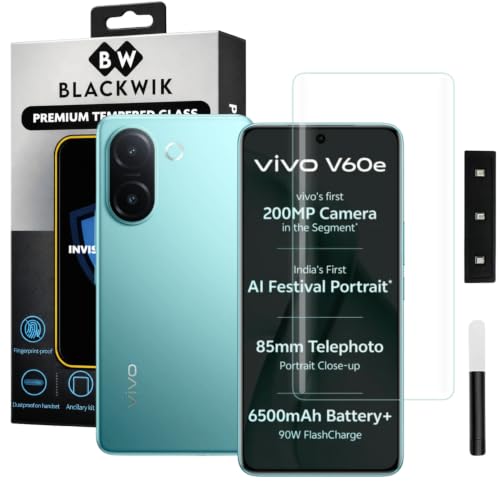 Image of Blackwik UV Curved Tempered Glass for Vivo V60e | 1-Pack