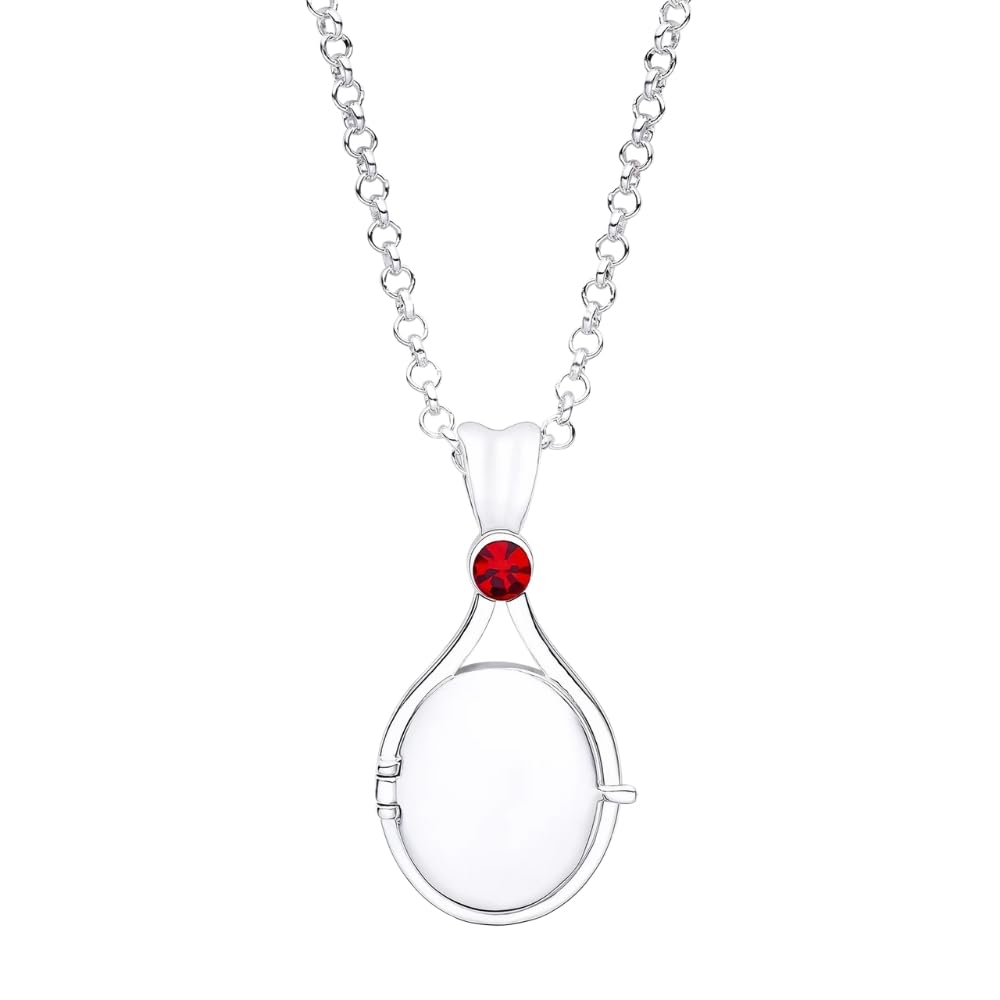 H2O Collana con ciondolo a forma di conchiglia di sirena, color argento, rame, con vetro, film TV, gioielli apribili da donna
