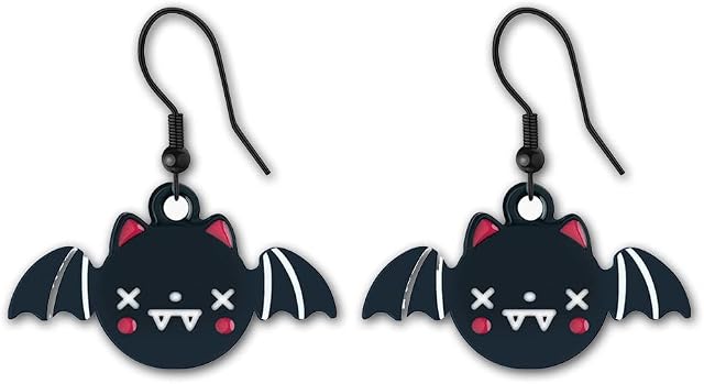 Halloween Earrings for Women Girls Drop Dangle Earrings with Spider Ghost Skull Bat Patterned Earrings Halloween Jewelry Set Party Dress Decor
