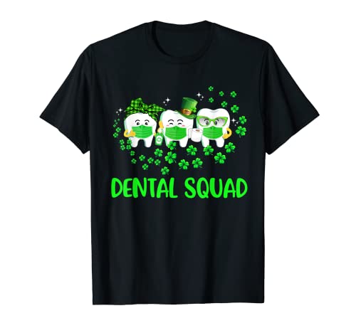 Divertido Escuadrón Dental Feliz Día de San Patricio Leprechaun Camiseta