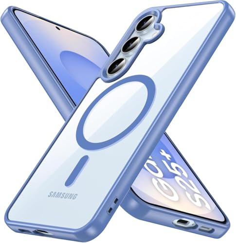 Image of DIZORO Samsung S25 Plus Case,Compatible with MagSafe, Non Yellow Military-Grade Drop Protection & Hard PC Back Cover Slim Transparent Anti-Scratch Shockproof Phone Case(Official Blue)