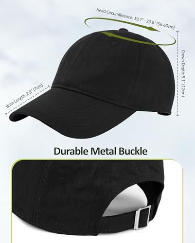 Image of American Trends Baseball Cap for Women Men Adjustable Cotton Dad Hat, Classic Plain Ponytail Hat for Workout & Everyday Wear