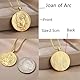 RMYSUM St. Joan of Arc Hecate Athena Artemis 18 Karat Vergoldete Halskette,Medaille Medaillon Königin Halskette for Frauen