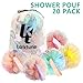 20 Pack Mini Shower Loofah Bath Sponge 20G, Soft Travel Size Nylon Mesh Puff for Body Wash, Loofah Shower Exfoliating Scrubber Pouf for Women and Men, Full Cleanse, Beauty Bathing Accessories