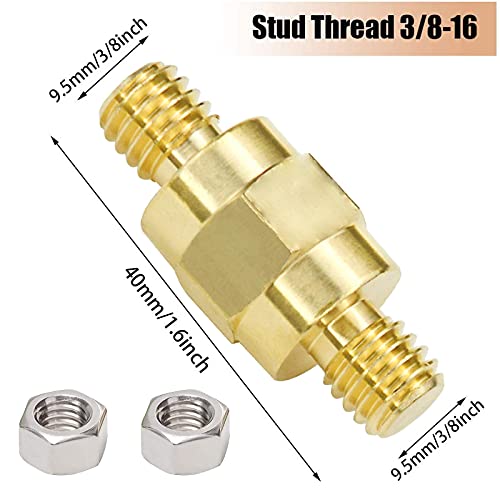 Niteguy Side Post Battery Terminal Bolt Compatible With Gm And Other Accessories To Battery,Standard Side Post Battery Terminal 3/8 16 Stud Extender Extension (2 Pack) #TOP1