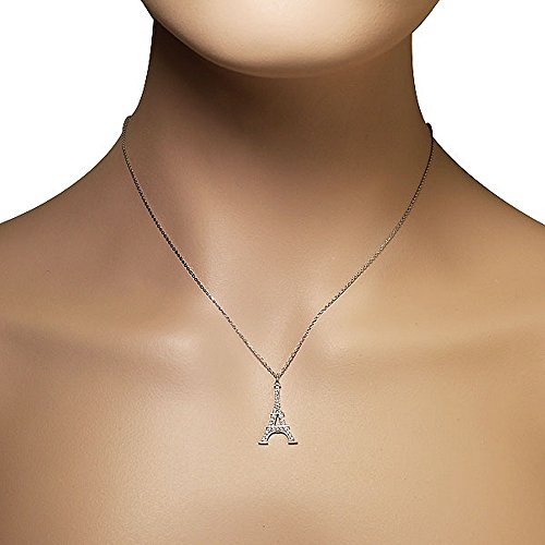 My Daily Styles 925 Sterling Silver French France Eiffel Tower CZ Pendant Necklace3