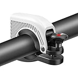 90dB Loud Sound Plastic Casing Aluminum Alloy Bike Horn | e-Bike & Cycling Accessories for Men & Women Fits in 22.2-31.8mm Handlebar | Bicycle Bells for Mountains & Roads for Adults - White