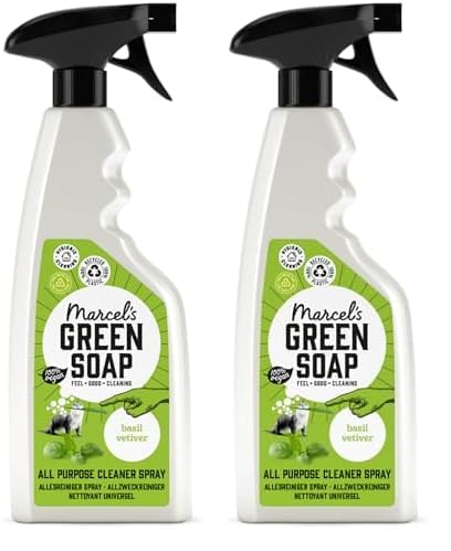 Marcel's Green Soap - Spray universel Basilicum et vétiver - Cleaning Spray - 100% Eco friendly - 100% Vegan - 97% Biodegradable - 500 ML (Lot de 2)