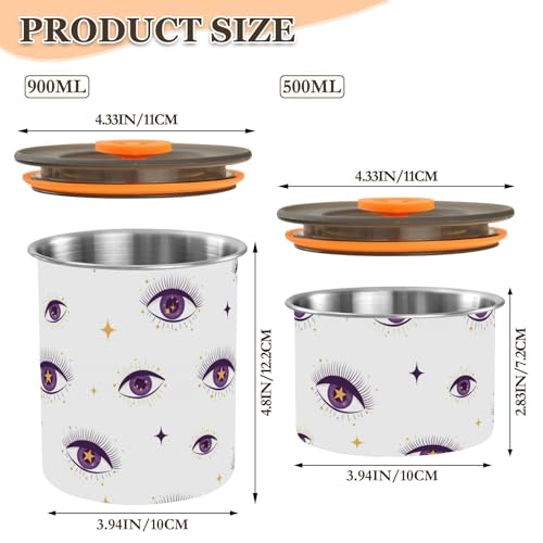 Contenedor hermético de acero inoxidable DOMIKING 900 ml miniatura 2