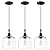 Dolaimy House 3 Pack 1 Light Hanging Indoor Kitchen Island Pendant Light 6.1" Clear Seeded Glass Pendant Ceiling Light Fixtures Black Finish Modern Farmhouse Dinning Over Sink