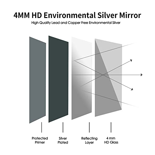Image of Movo Mirror Medicine Cabinet 20 Inch x 28 Inch Gold Metal Framed Bathroom Medicine Cabinet with Mirror Rectangle Recess or Surface Mount Installation