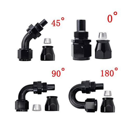 10An 20Ft Ptfe Fuel Line Hose Kit,E85 Stainless Steel Nylon Braided Fuel Hose 20Ft With 10Pcs Swivel Fuel Hose Fitting Adapter Kit - Black #TOP3