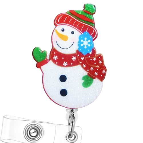 Carrete de insignia de enfermera de Navidad, retráctil, divertido muñeco de nieve, carretes de insignia de enfermería, bonitos accesorios de identificación, clip de identificación para médicos,
