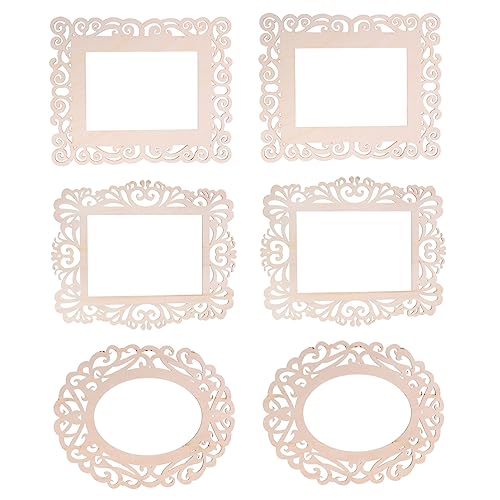 TEHAUX 6Pcs Decorative Wooden Ornaments for Home DIY Projects Hanging Decorations for Windows Walls and Holiday Decor Unique Crafts for