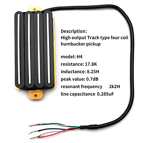Saphue Hot Rail 2-Dual Blade Electric Guitar High Output Track Type Four Coil Humbucker Pickup Black #TOP2