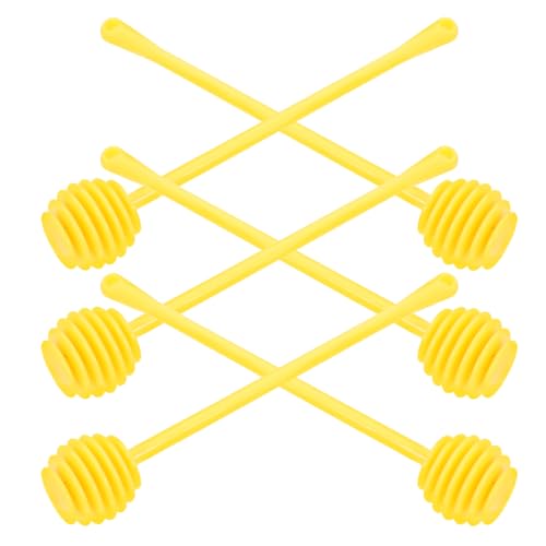 POPETPOP 6 piece Honey Dipper Stick Set Yellow Abs