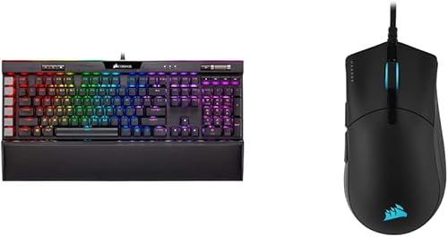 Corsair K95 RGB Platinum XT Teclado mecánico para juegos LED RGB retroiluminado Cherry MX RGB azul negro y Sabre RGB PRO Champion Series FPSMOBA