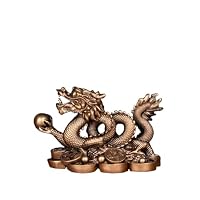 Amazon.co.jp: 龍の置物ゴールドドラゴン装飾品 昇運金龍 風水 五本爪 