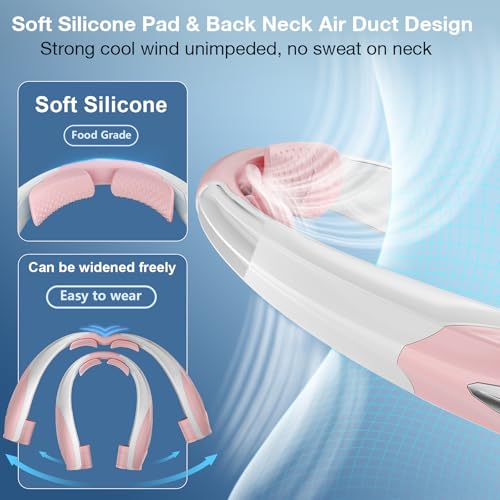Image of Hionly AI Neck Fan, 6 Speeds Adjustable Portable Personal Fan Rechargeable, 6000 mAh Battery Faster Cooling Wearable, Ultra Quiet for Home, Office, Travel, Outdoor
