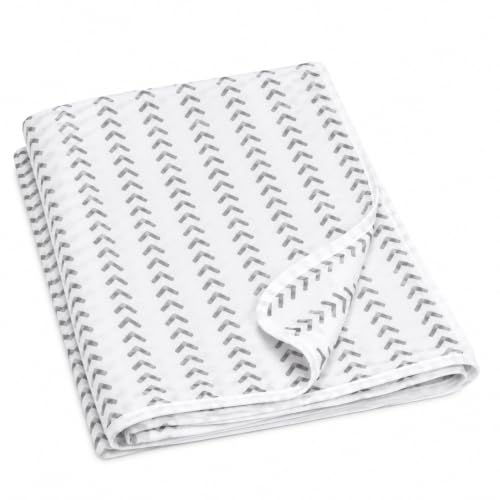 Image of 100% Cotton Muslin Baby Swaddle & Bath Towel, 120 x 120 cm (47 x 47 Inches), Soft & Breathable Newborn Baby Swaddle Wrap, Lightweight Cotton Baby Blanket, 0-18 Months, Half Zig Zag, Set of 1
