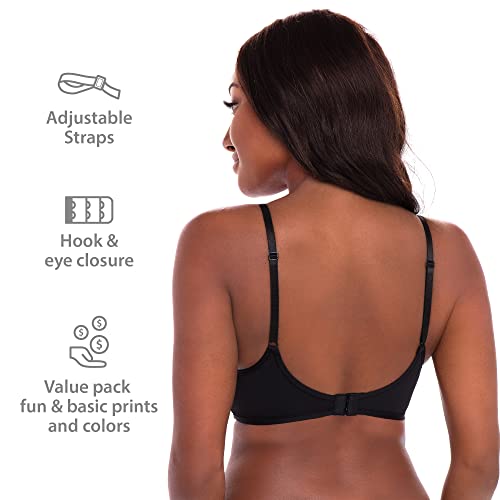 Image of 4 Pack Wirefree Bra - Women's Flexible Soft Foam Wireless No Wire Soft Pad T Shirt Bra Value Pack