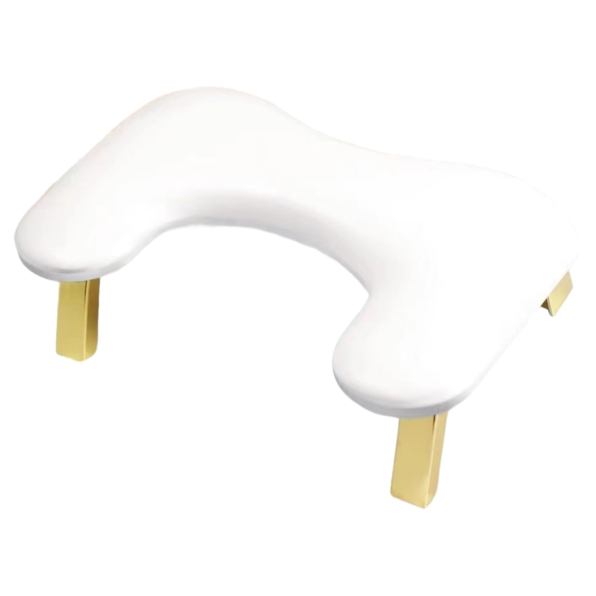 Reposabrazos para uñas de lujo de piel sintética en forma de U para técnicos de uñas cómodo y ergonómico para amantes de la belleza y entusiastas de la manicura color blanco.