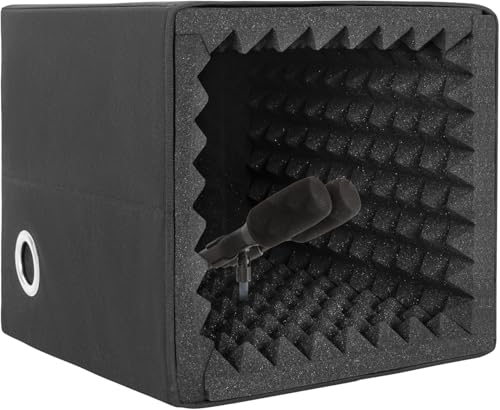 Rxakudedo ポータブル レコーディングボックス 31X40X30CM リフレクションフィルター 2Way マイクアイソレーションシールド 高密度吸音フォーム追加 ホームスタジオ用 簡単設置 ボーカルブース - Rxakudedo - 商品画像