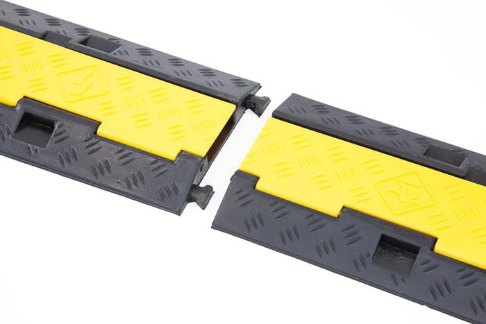 The Ramp People Protector de cable de suelo de 1 canal, 70 mm x 20 mm, cubierta de goma para cables para peatones y vehículos, pavimento, entrada, estacionamiento de cables y cables EV