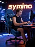 Symino Gaming Stuhl, Atmungsaktiver Bürostuhl aus Hochwertigem Stoff, So Weich Wie Pelz, Ergonomischer PC-Stuhl, Verstellbarer und Drehbarer Schreibtischstuhl mit Fußstütze, Blau – Ansicht 2