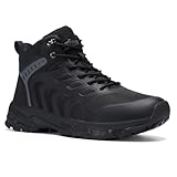 ARISIC Non Slip Work Boots for Men Comfortable Slip Resistant Work Shoes Waterproof Restaurant Chef Shoes Breathable Mesh Ankle Boot Food Service Walking Sneakers Black