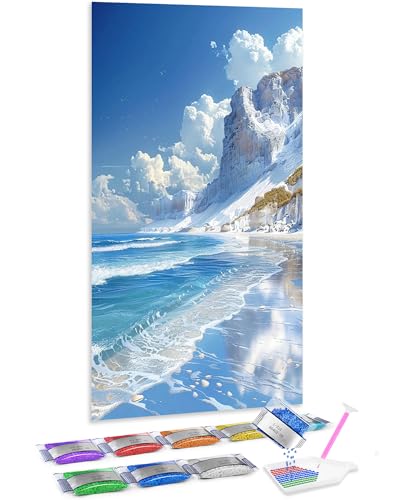 Cuadros para salón de diamond painting 5D completo DIY de paisaje de playa