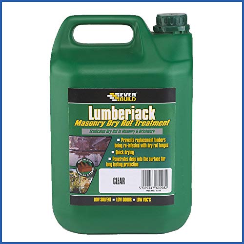 3 x LJROT05 Lumberjack Masonry and Brick Dry Rot Treatment, 5 Litre