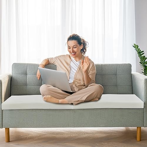 Frienda 6 Pack 2" X 18" X 18" Upholstery High Density Foam Cushion White Square Seat Replacement Cushion or Commercial Use Stuffing Craft Foam Couch Chair Padding DIY Projects