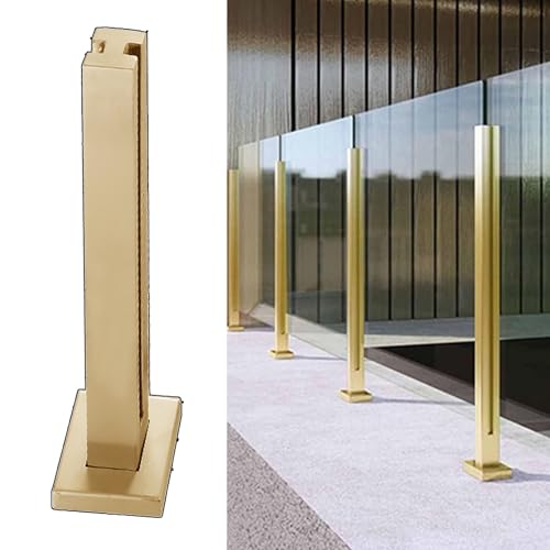 Pasamanos de Seguridad acabado dorado con abrazaderas para postes de cristal