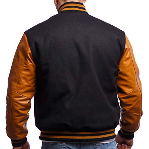Image of Varsity Base Letterman Jacket (16 Color Options) S to 5XL (Wool, Leather Sleeves)