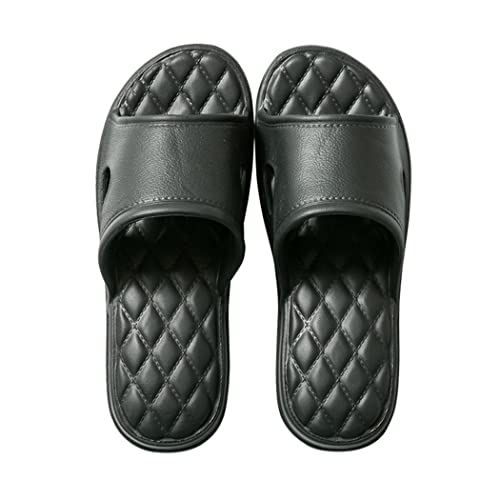 Sandalias Planas De Verano para Mujer, Zapatillas De Ducha para Hombre, Antideslizantes Unisex para Interiores, Baño, Sandalias Deslizantes con Punta Abierta para La Playa,Negro,41 EU Cover