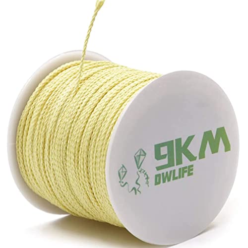 9KM DWLIFE Braided Kevlar Cord, 500lb 2mm 50Ft, High Tensile Strength, Abrasion, Flame Retardant, Kite String, Fishing Line, Model Rocket Shock, Hammock Tarp Ridgeline, Tactical Survival Paracord