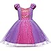 Lito Angels Costume Vestito di Paillettes Principessa Rapunzel per Bambina, Taglia 4 anni, Viola