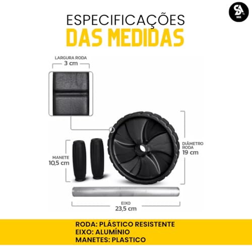 Aparelho Roda Abdominal Preta Resistente Para Academia E Casa