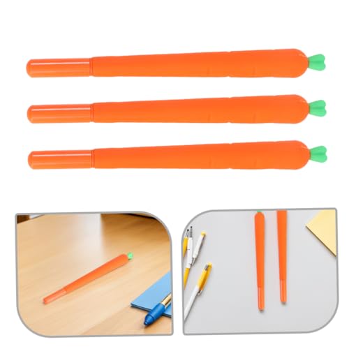 Set 24 plumas gel forma zanahoria Uonlytech para escolares miniatura 3