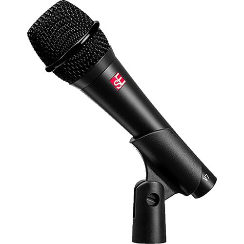sE Electronics V7 (Black) Supercardioid Dynamic Handheld Vocal Microphone with Tripod Microphone Stand and XLR Cable